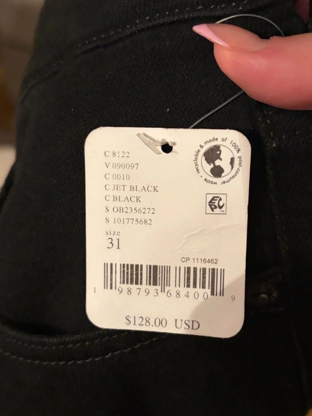NWT We The Free Oracle Low-Rise Slim Straight Jeans in Jet Black Size 31